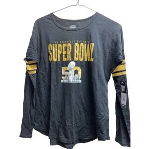 NWT Women's NFL Super Bowl 50 San Francisco Long Sleeve Shirt, S, 47 Brand